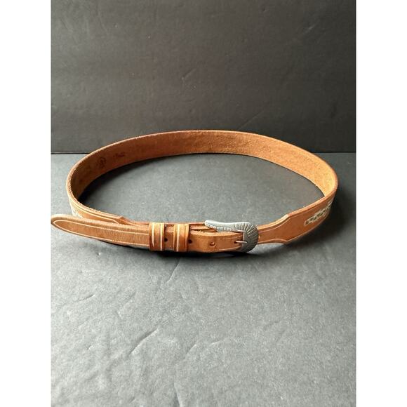 Leegin Accessories - Vintage Silver Creek Collection Leather Belt Aztec Southwestern Leegin Size 28